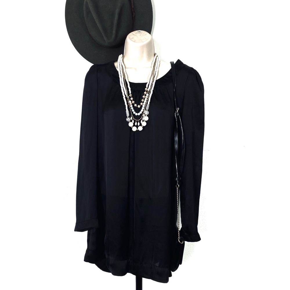 Paraella Black Long Sleeve Tunic SZ M